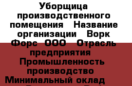 Уборщица производственного помещения › Название организации ­ Ворк Форс, ООО › Отрасль предприятия ­ Промышленность, производство › Минимальный оклад ­ 25 000 - Все города Работа » Вакансии   . Мордовия респ.